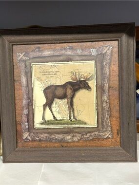 Rustic Brown Moose Wall Art Print - From Home And Garden Party